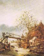 Ostade, Isaack Jansz. van A Winter Scene with an Inn oil painting artist